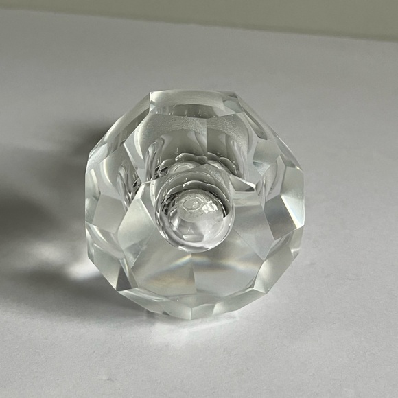 Large Hand Cut Clear Crystal Perfume Bottle - Picture 6 of 10